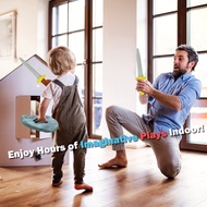 FancyOh! 4 PCs Little Knights Sword and Shield Playset - Safe Plush Soft Pretend Play Weapons - Gift