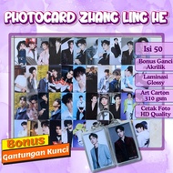 Zhang Ling He Photocard, 50 Pieces, Bonus Chinese Actor Keychain Idol Fansbuatan