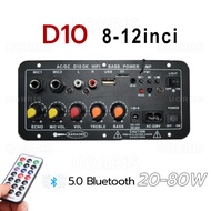 Amplifier Board Audio Bluetooth Usb Radio Tf Diy Subwoofer D10 + Tampilan Digital Led Dual Mic Hifi