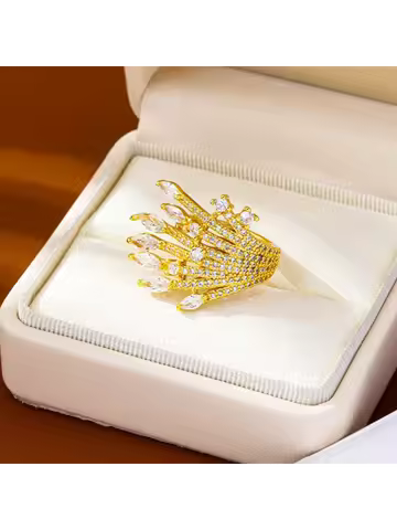 Women Diamond-Inlaid Line Ring24K Gold AU999 - Women's exclusive, delicate lively lines, warm24K lus