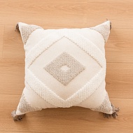 【IN STOCK!】Decorative Boho Cushion Cover for Sofa Tassels Cushion Cover Beige Fringed Square Cotton 