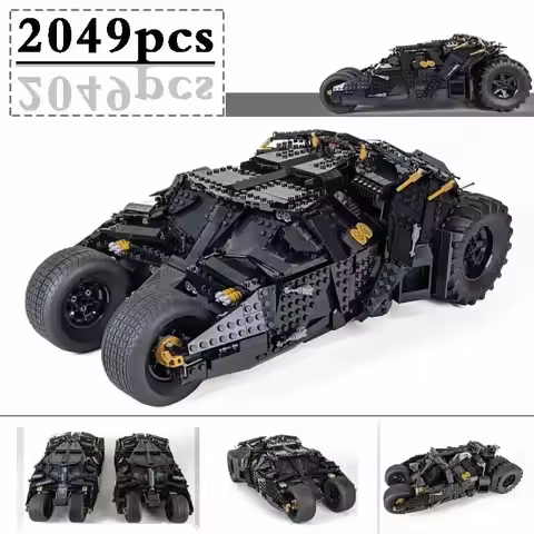 In Stock 2049pcs Chariot Dark Knight Batmobile Compatible 76240 Model Building Blocks Bricks Set Toy