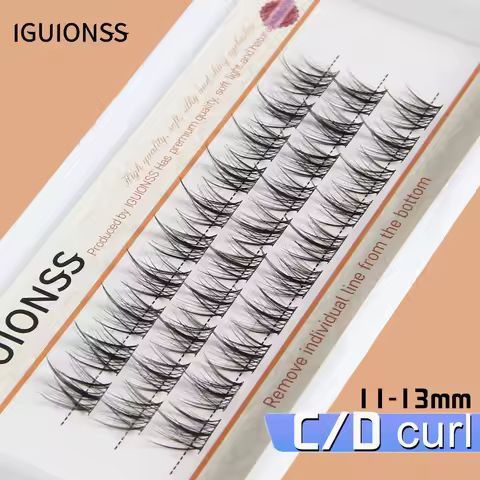 IGUIONSS DIY Eyelash Extensions Soft Natural Segmented Little Devil Lashes Mix Wide Cluster Makeup E