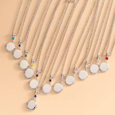 Just Add Water H2o Locket Necklace Fashion Natural Zircon Silver Plated Copper Pendant H2o Mermaid S