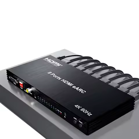 4K 60Hz 8 Port HDMI EARC Audio Extractor 1 in 8 Out EARC Audio Return Splitter / 8 in 1 Out 8x1 HDMI