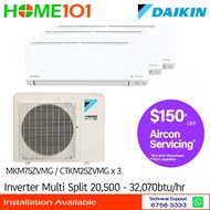 Daikin Inverter Multi-Split AirCon MKM75ZVMG/CTKM25ZVMG x 3