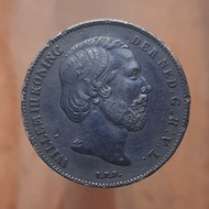 Koin Perak Kuno 1/2 Gulden Willem 3 tahun 1863 - W311