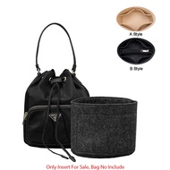 Felt Insert Bag Organizer for Prada Duet Re-Nylon Bucket Bag Handbag Organizer Inner Purse Portable 