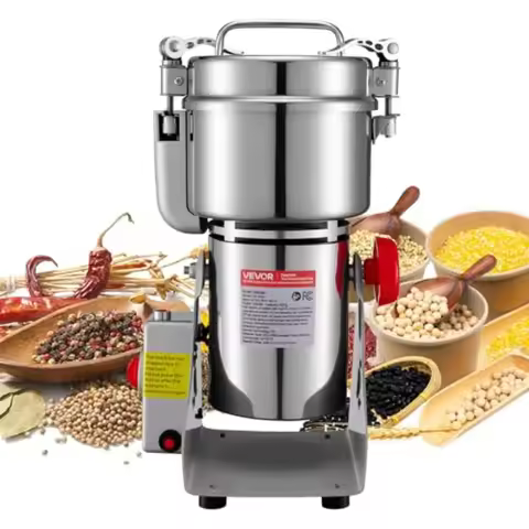 Electric Grain Mill Grinder 1.8 lbs Commercial Spice Grinders High Speed 2100W Stainless Steel Pulve