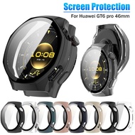 PC Case + Glass for Huawei Watch GT 6 Pro 46mm/GT5 pro 46mm  PC All-around Bumper Anti-scratch Prote