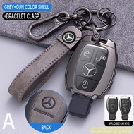 For Mercedes Benz A B C E S Class CLA GLA GLK AMG GLC C200 B200 S C E Class W213 Zinc alloy key Cover Key Chains Car Key Accessories