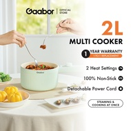 Gaabor Electric Cooker Multifunctional 2L Electric Skillet Hot Pot Non Stick Mini Wok Pan EC-20M01A