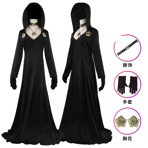 Resident 4 Remake Village Moth Lady Evil Dimitrescu Cosplay Costume Dress Outfit For Women Girl Hall