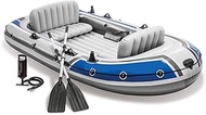 Inflatable Boats for Adults 5-Person Inflatable Boat Set with Aluminum Oars and High Output Air Pump