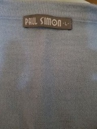 【⭐含運出清⭐】 PAUL SIMON淺色針織長袖外套衣（L）
