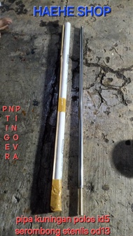 Pipa kuningan polos serombong stainless (id5 od13) P80cm