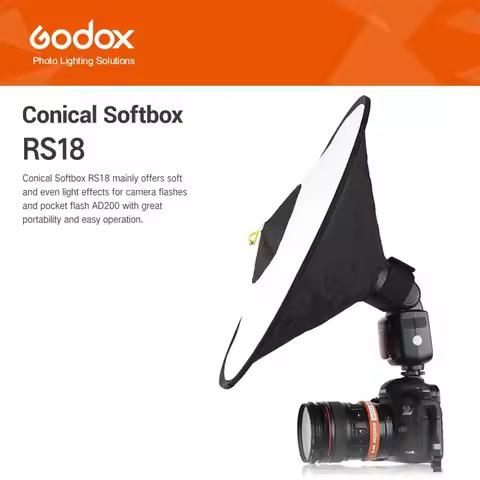 Godox RS18 Portable Foldable Conical Softbox Soft Diffuser 44x18cm For AD200 TT685II V860IV V850II V