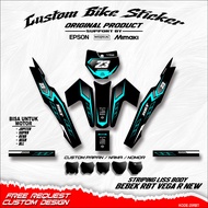 Yamaha VEGA R NEW MOTOR RBT BEBEK MODIF/BEBEK CUSTOM RBT VIRAL MINIMALIST RAINBOW Striping Sticker