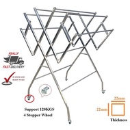 Promotion BIG SIZE Foldable Mobility Stainless Steel Clothes Hanger / Clothing Drying Rack / Rak Pen