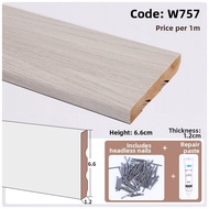 BEIQIVI | Solid Wood Black and White Flat Baseboard
