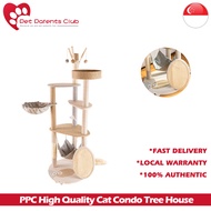 Cat condo Scratching Tree kitten Condo Wooden Cat House Cat scratcher post Pet Large Condo