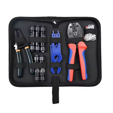 LY-2546B MC4 Solar Crimping Tool Kit, Solar PV Connector Crimper + Wire Stripper + MC4 Spanner + MC4