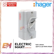 hager JG263U 63A 2 pole 2P PVC Weatherproof Isolator (IP66)