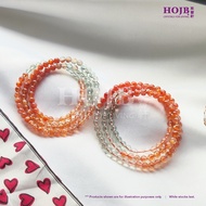 HOJB High Grade Tanzania Arusha Sunstone 3Laps 6A Beads Bracelet 5mm 聚寶軒优质坦桑尼亚阿魯沙太阳石6A三圈圆珠手串5mm