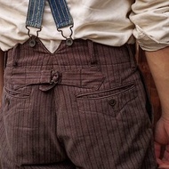 French Chambray Work Pants 法式條紋胡椒鹽工裝褲 (不含背帶)