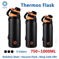 Thermos Flask 1000ML(34Oz) Double Wall Vacuum Flask With Magnetic Lid Outdoor Sport Water Bottle Sta