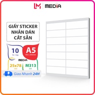 Giấy A5 Decal Media M313 (25x78) Xấp 10 Tờ Giấy Dán Ghi Chú Sticker In Tem Nhãn Dán Decal Tomy A5