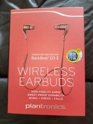 [酒紅色別注版] 全新未拆 Plantronics BackBeat GO 2 Wireless Earbuds Signature Red Edition 無線藍牙耳筒耳機 酒紅色別注版禮盒 (附有 RidleyPRO RD1 便攜盒) (香港僅限量發售過 1,000 套)