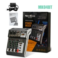 Newbaxs มิกเซอร์มืออาชีพ 4/7 ช่อง MK04BT/MK07BT เครื่องรีเวิร์บรุ่นใหม่ ประสิทธิภาพสเตอริโอ พีซี MP3