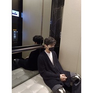 Our Legacy Bai Jingting Unisex Black Plush Wool Blend Knitted Cardigan