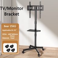 Rolling TV Stand Mobile on Wheels for 32-55 inch with Tilting Height Adjustment Portable