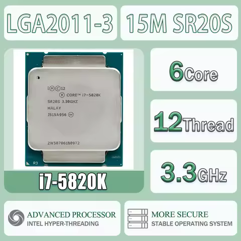 Intel Core I7-5820K 3.30GHz 6 Cores 12 Thread 15M I7 5820K CPU Processor I75820K Package LGA2011-3