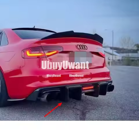 High Quality Carbon Fiber Rear Bumper Lip Spoiler Rear Diffuser Protector For Audi A4 S4 B8 B8.5 Sed
