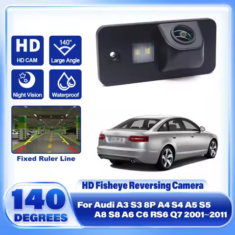 140 Degree HD CCD 1080x720P Rear View Camera For Audi A3 S3 8P A4 S4 A5 S5 A8 S8 A6 C6 RS6 Q7 2001~2
