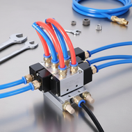 One-Piece Pneumatic Valve, 2-Position, 5-Way, Model 4A210-08 – Electromagnetic Control  Injap Pneuma