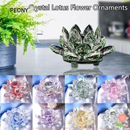 PEONYSG Crystal Lotus Flower Figurine, Paperweight Table Ornaments Lotus Flower Decor Lotus Flower O