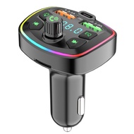 COD FM Bluetooth 5.0 Mobil PD 18W Pengisi Daya Cepat USB Ganda Tipe-c 4.8A Lampu Latar LED/USB 4.2A