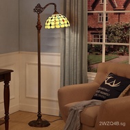 Yixuan Tiffany Floor Lamp Living Room Study Reading Eye Protection Nordic Retro Warm Color Vertical Bedroom Bedside Lamps