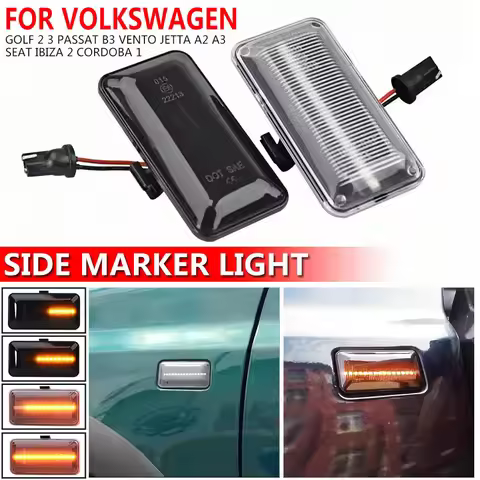 For VW Volkswagen Golf 3 MK3 1H1 1H5 1E7 Passat B3 Vento 1H2 1991 1992 1993 1994 1995 LED Side Marke