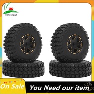 Upgrade Kit 4Pcs RC Car 1 Inch Beadlock Wheel& Rim Rubber Tire Set- for  1/24 SCX24 FCX24 1/18 TRX4M