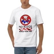 Designs Men Funny Short Tee No Bozos World Tour 1982 Cotton T-Shirt