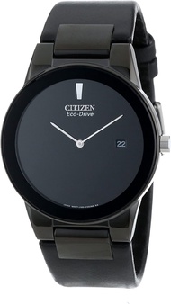 Citizen Eco-Drive Axiom Mens Watch Stainless Steel Black Strap Black Dial