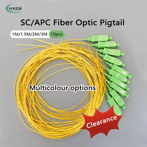10 pcs Fiber Optic Pigtail SC/APC Single Mode Simplex Indoor FTTH Fiber Pigtail 1M/1.5M/2M/3M 9/125μ