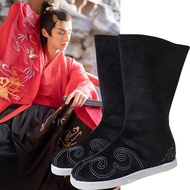 Ancient Costume Boots Ancient Style Shoes Ancient Official Boots Scholar Black White Red Style Hanfu