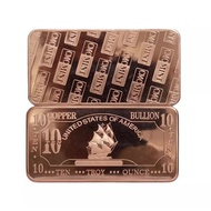10 oz Ten Troy Ounces USA Iron Ship .999 Fine Copper Bullion Bar Cu Element CMC 10oz Copper Bar 999