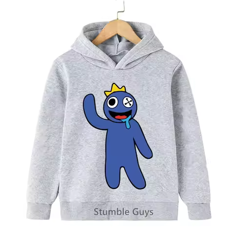 Kids Roblox Hoodie Spring Autumn Rainbow Friends Gamer Gift Sweatshirt